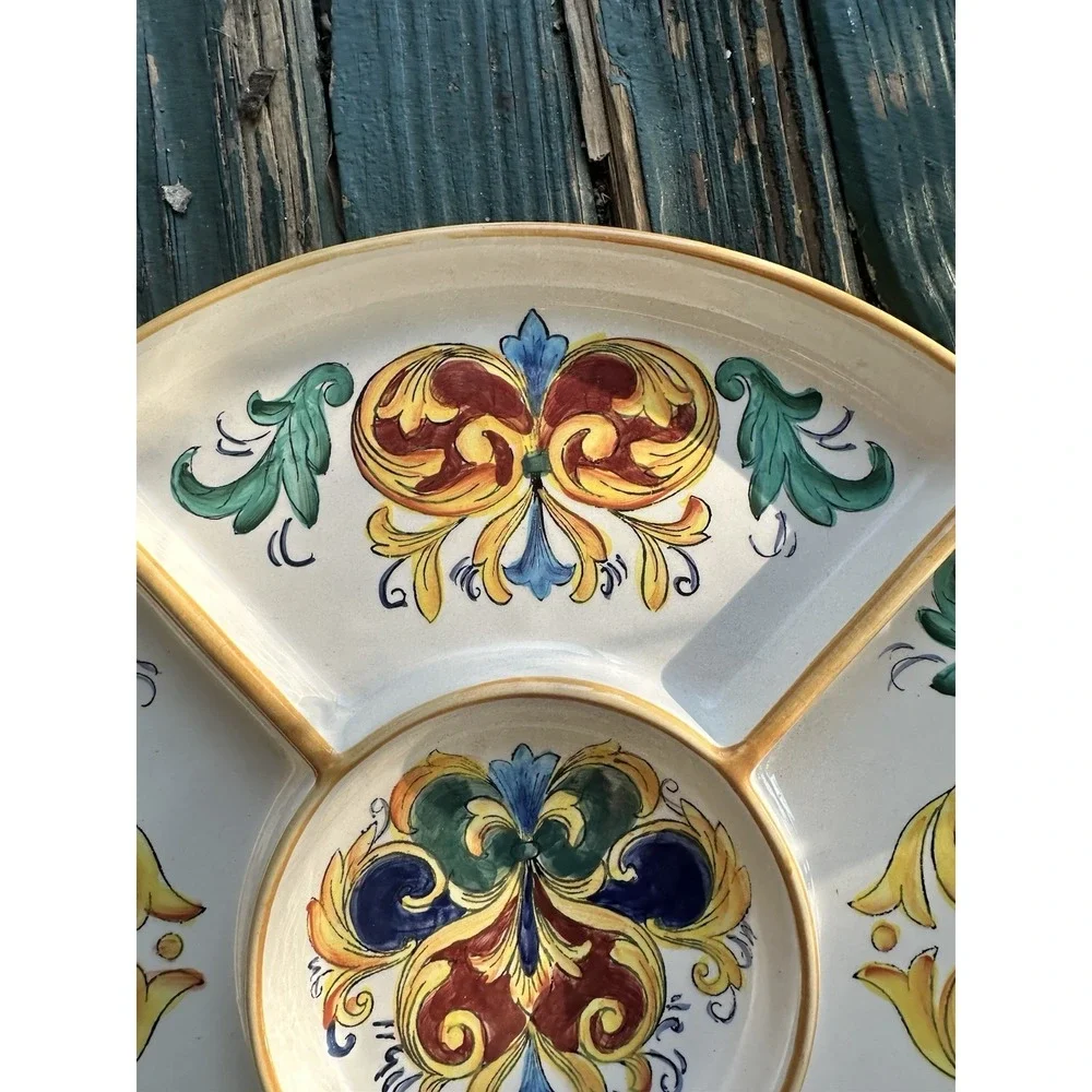 Alhambra Porcelain Vienna Austria Flat Tray Platter Floral‎ Design